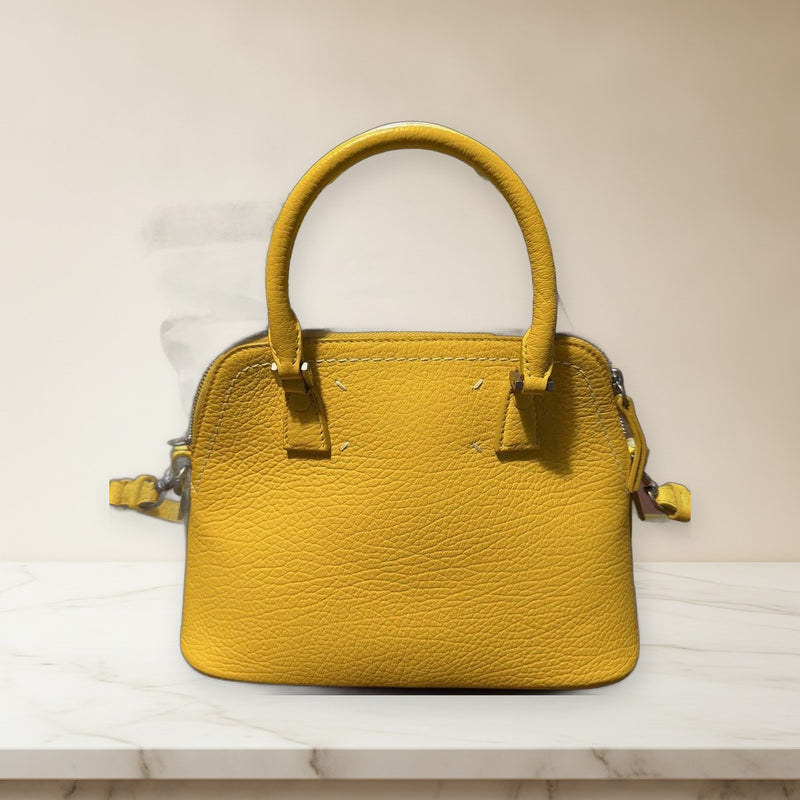 Maison Margiela 5AC Medium Handbag Crossbody Yellow Leather Fabric