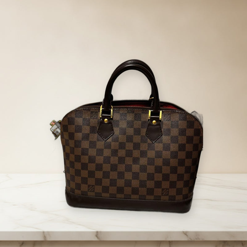 Louis Vuitton Damier Ebene Canvas Handbag Brown