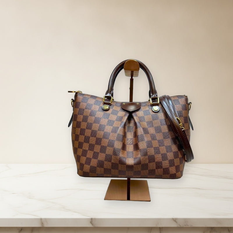 Louis Vuitton Siena Pm N41545 Shoulder Handbag Damier Ebene Canvas Brown