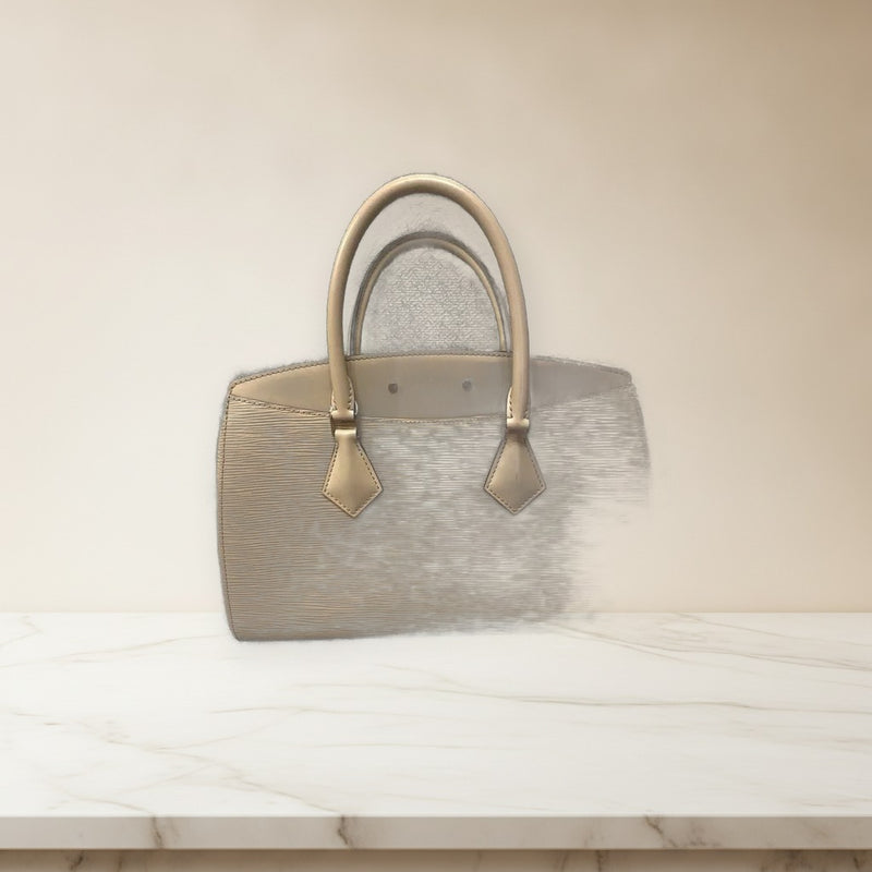 Louis Vuitton Epi Soufflot Mm Handbag Shoulder Bag Leather Beige