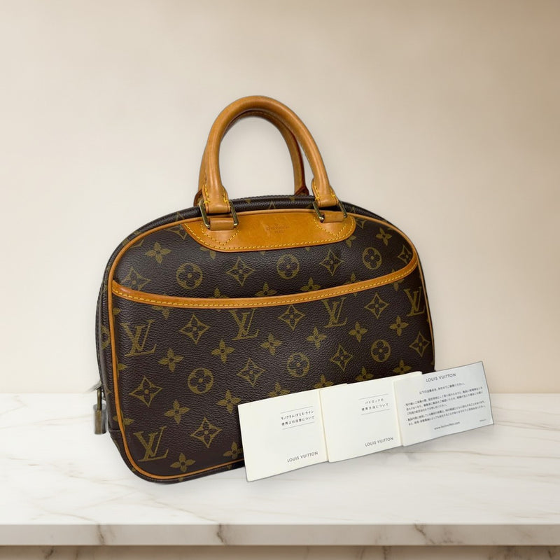 Louis Vuitton Monogram Trouville M42228 Handbag Pvc Leather Gold Hardware