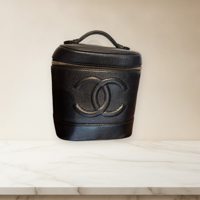 Chanel Vanity Case Handbag Cosmetic Pouch Leather