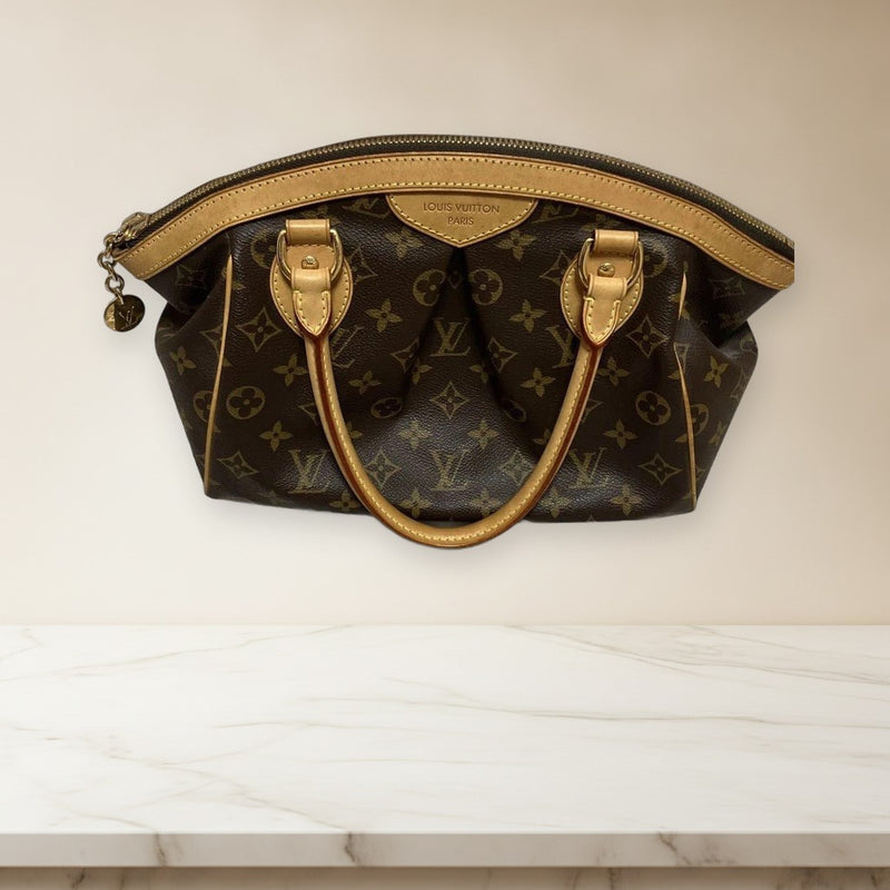 Louis Vuitton Tivoli Pm Monogram Handbag Brown Coated Canvas Double Handle