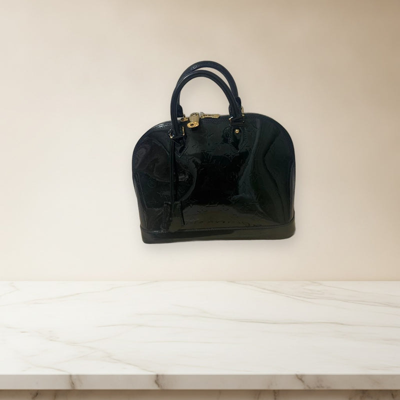 Louis Vuitton Alma Pm Handbag Vernis Blue Nuit