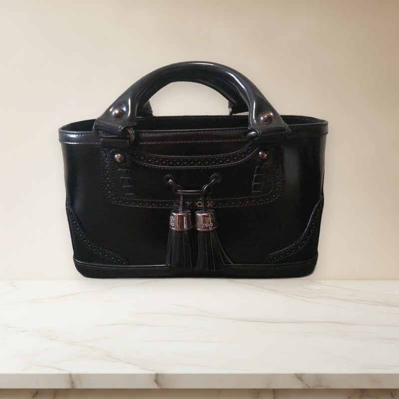 Celine Boogie Bag Handbag Black Leather