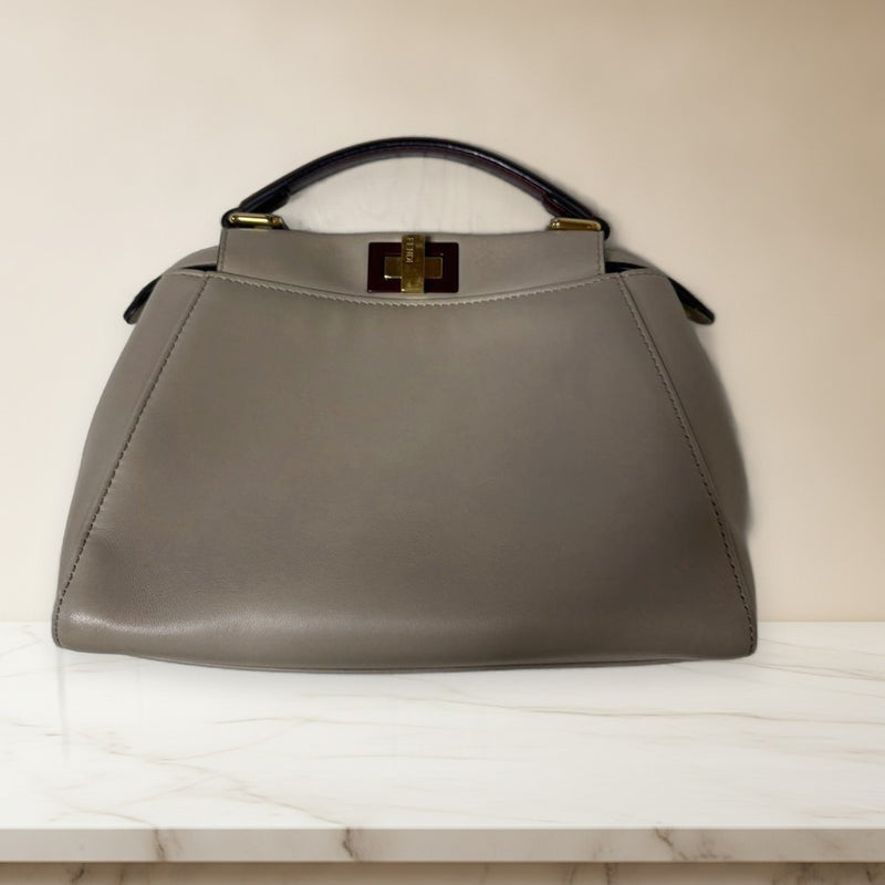 Fendi Peekaboo Mini Handbag Crossbody Shoulder Bag Leather