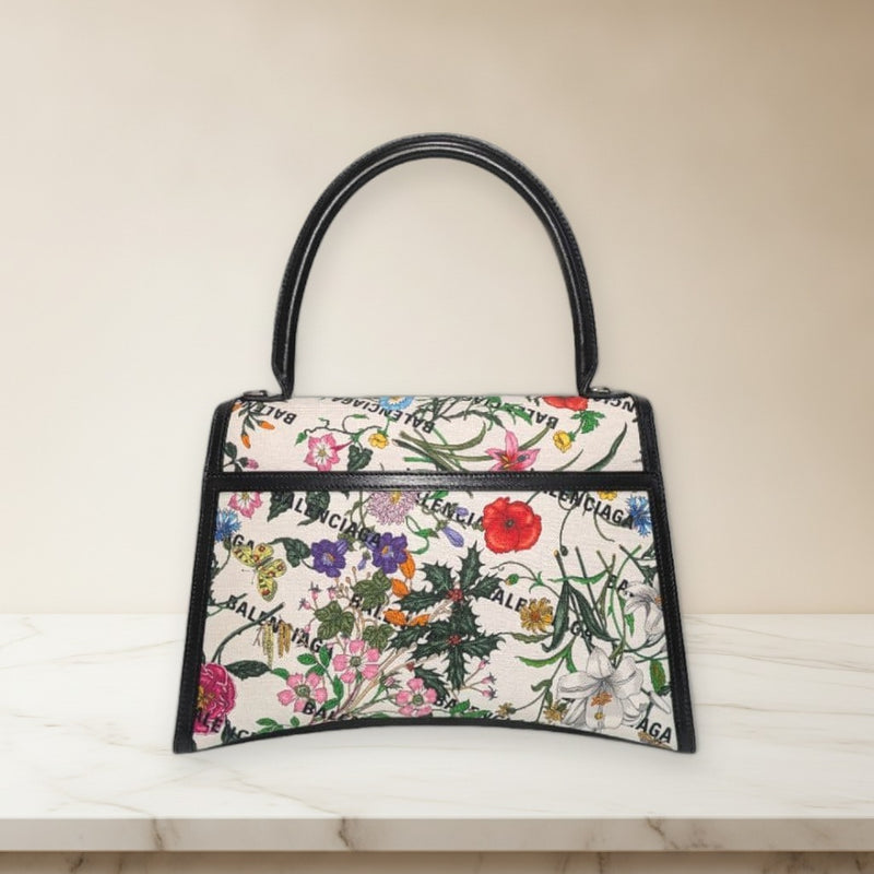 Balenciaga Gucci Hacker Project Flora Hourglass Handbag Canvas Leather