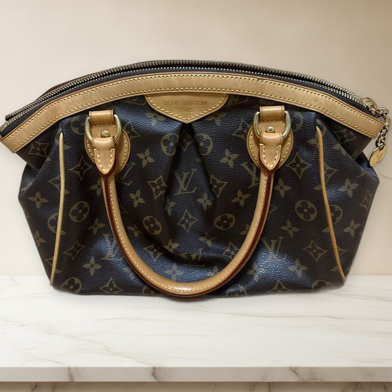 Louis Vuitton Monogram Canvas Handbag Shoulder Bag Dark Brown