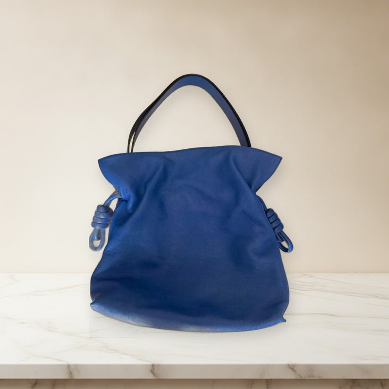 Loewe Flamenco Knot Large Tote Bag Leather Blue