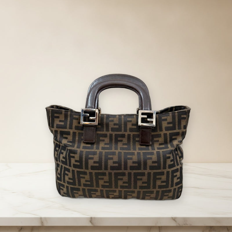 Fendi Tote Bag Nylon Leather Shoulder Bag