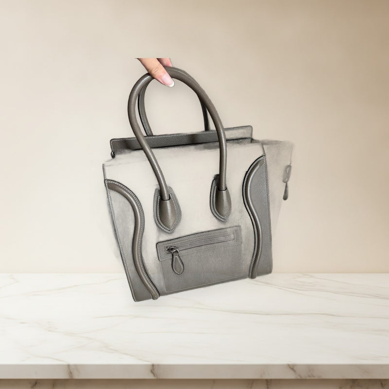 Celine Luggage Micro Tote Bag Handbag Leather