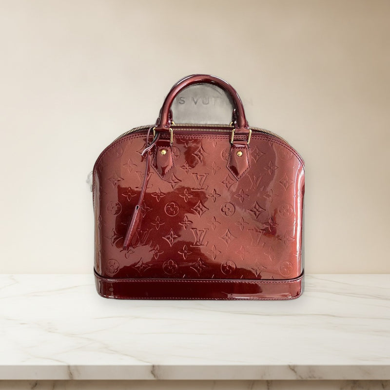 Louis Vuitton Alma Pm Handbag Monogram Vernis Amarante