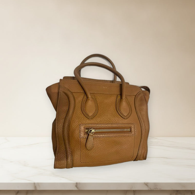 Celine Luggage Tote Bag Leather Camel