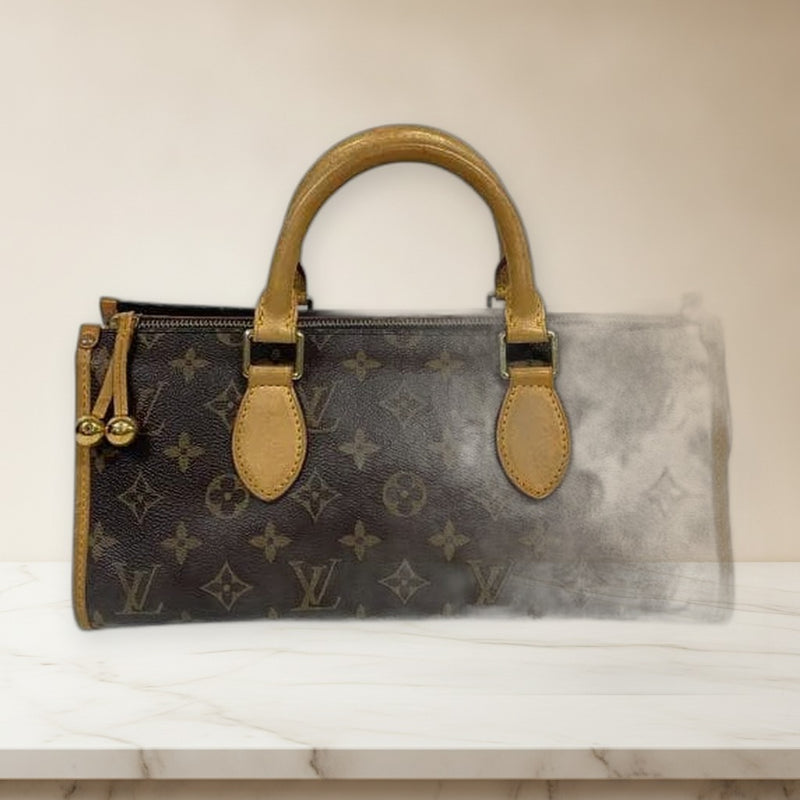 Louis Vuitton Monogram Popincourt Handbag Canvas Natural Leather Brown Beige