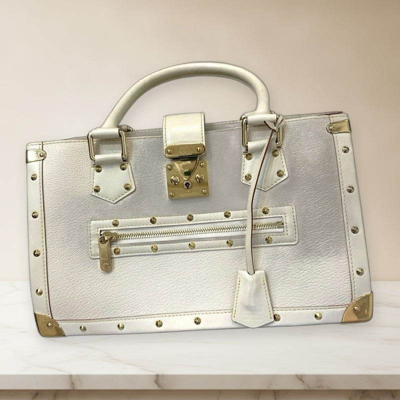 Louis Vuitton Fabuleux Blanc Handbag White Leather