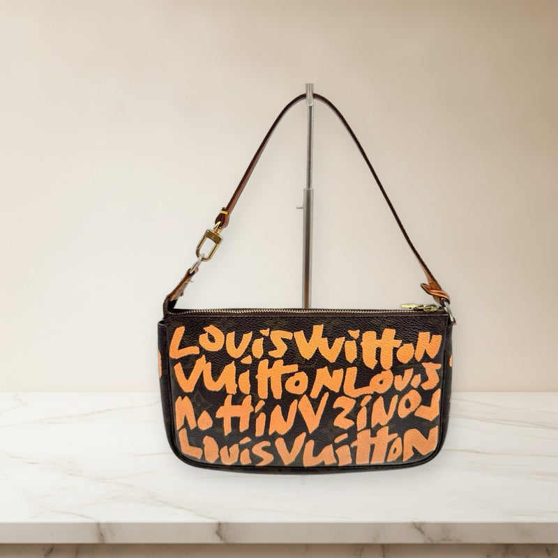 Louis Vuitton Accessoire Graffiti Monogram M92193 Handbag Leather Brown