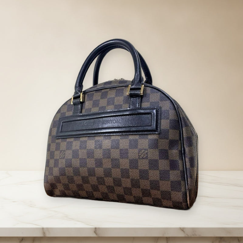 Louis Vuitton Damier Ribera Pm Handbag Boston Bag Pvc Leather Brown