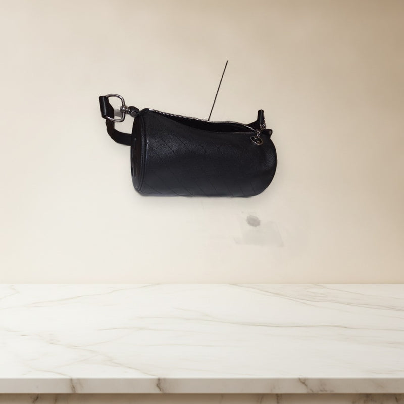 Gucci Blondie Cylinder Bag Black Leather Handbag