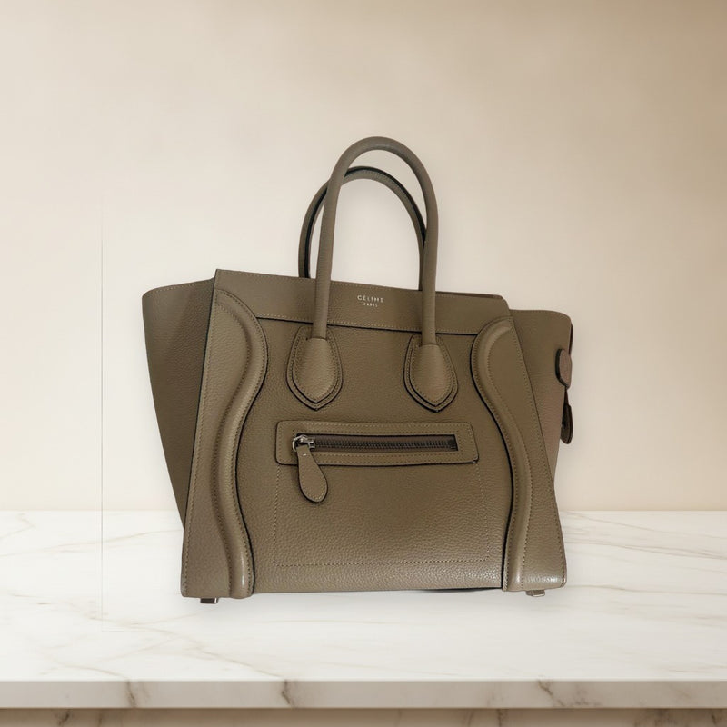 Celine Handbag Shoulder Bag Leather Gray