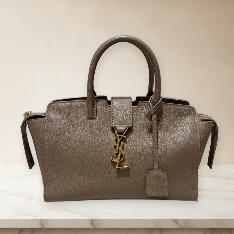 Saint Laurent Downtown Cabas Handbag Tote Shoulder Bag Black Leather
