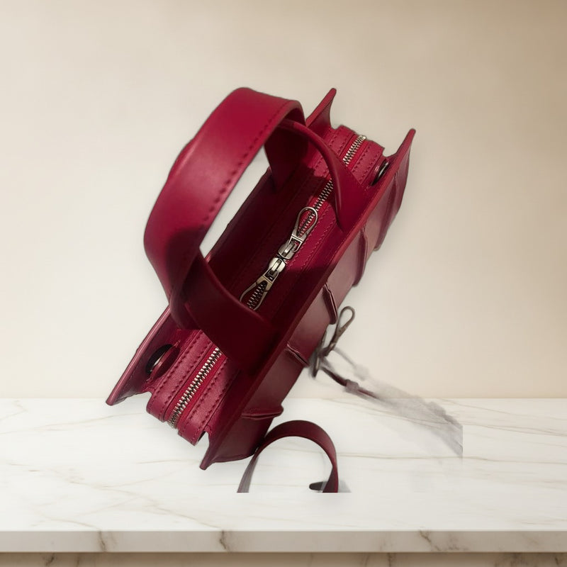 Max Mara Whitney Bag Tote Shoulder Handbag Raspberry