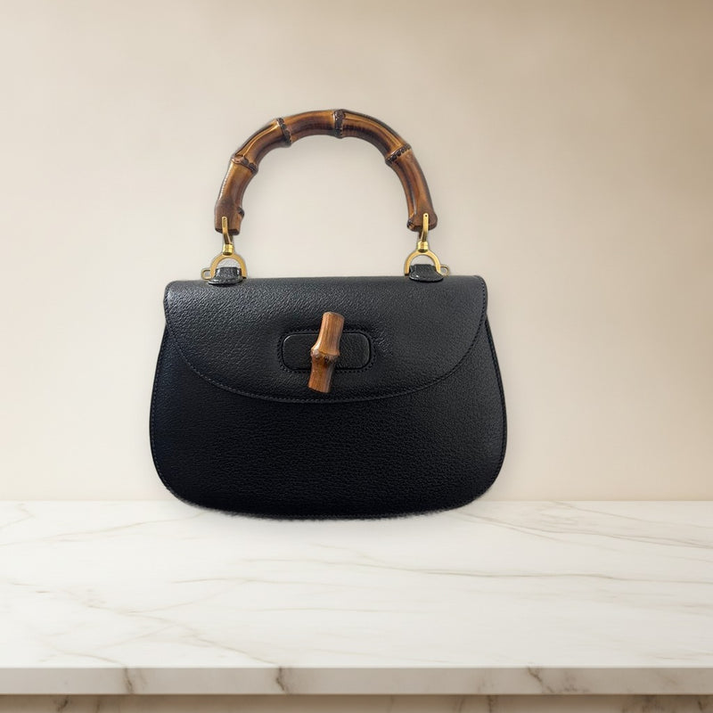 Gucci Bamboo Handbag Leather Top Handle Shoulder Bag