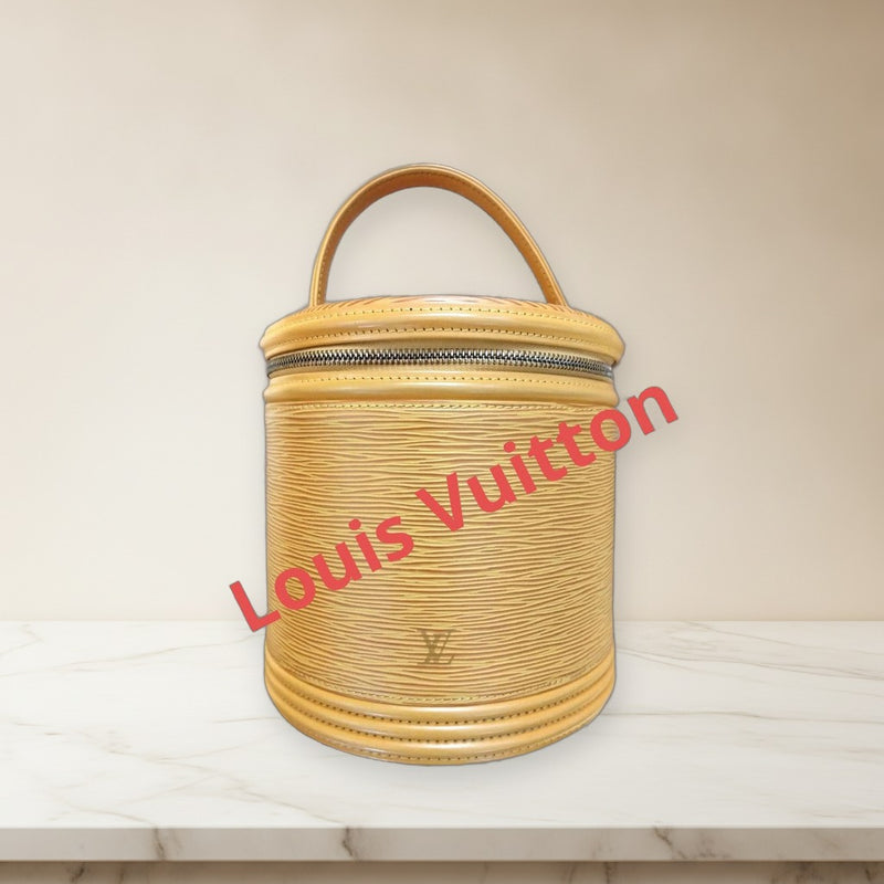 Louis Vuitton Epi Leather Cylindrical Handbag Yellow Leather