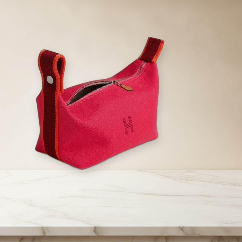 Hermes Bride-a-brac Gm Pouch Hibiscus Canvas