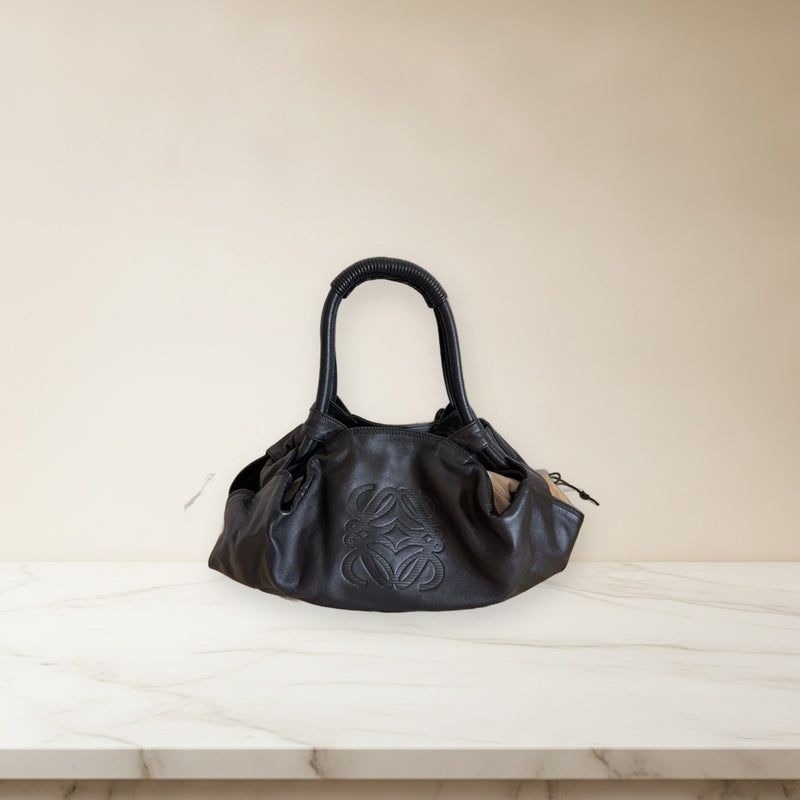 Loewe Nappa Aire Anagram Handbag Shoulder Bag Black Leather