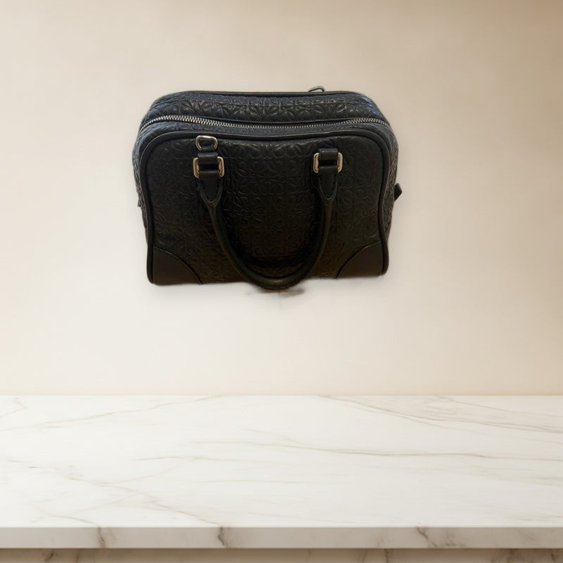 Loewe Black Leather Handbag Tote Shoulder Bag