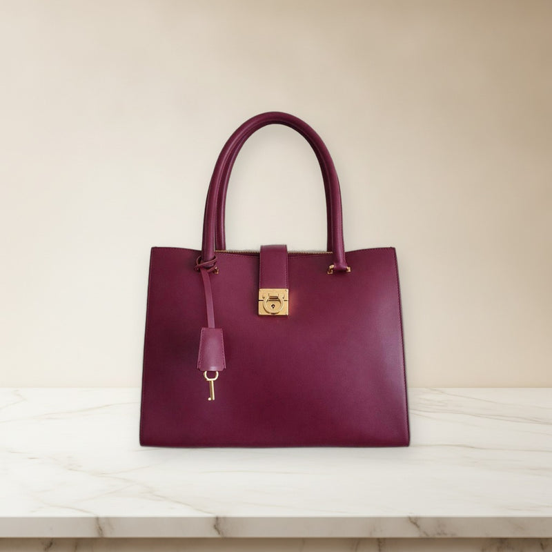 Salvatore Ferragamo Handbag Shoulder Bag Leather Bordeaux