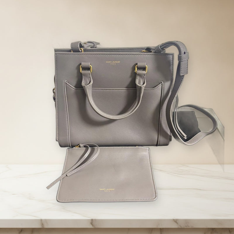 Saint Laurent Eastside Small Handbag Grey Leather 2-Way Shoulder Bag