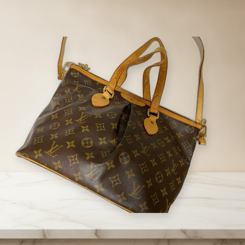 Louis Vuitton Monogram Handbag Shoulder Bag Brown Leather