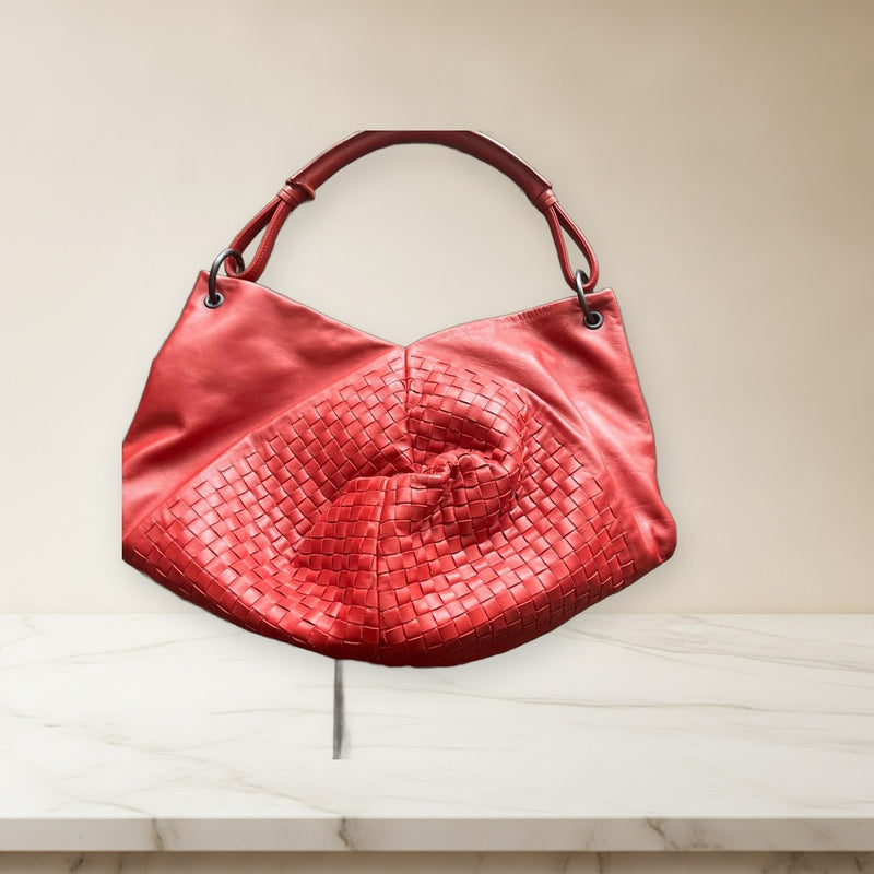 Bottega Veneta Shoulder Bag Red Leather