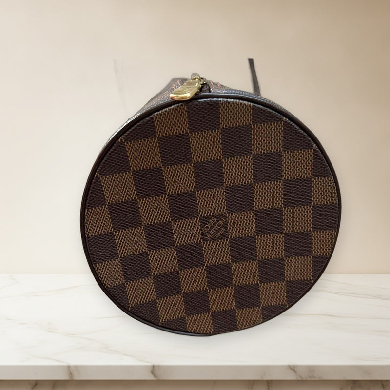 Louis Vuitton Papillon Damier Cylindrical Handbag Pouch Set Brown