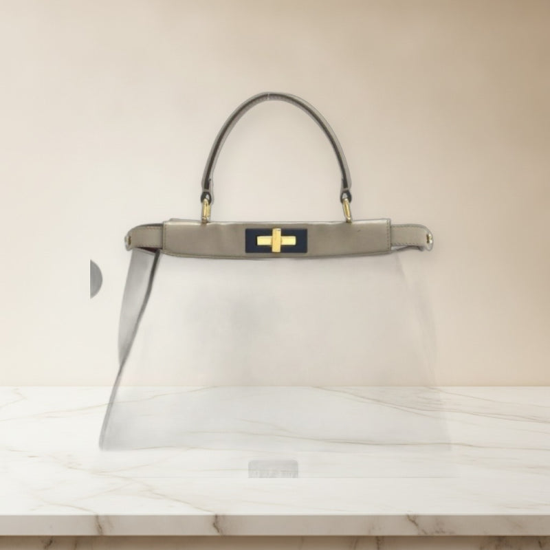 Fendi Peekaboo Iconic 8BN290 Medium Handbag Leather Beige