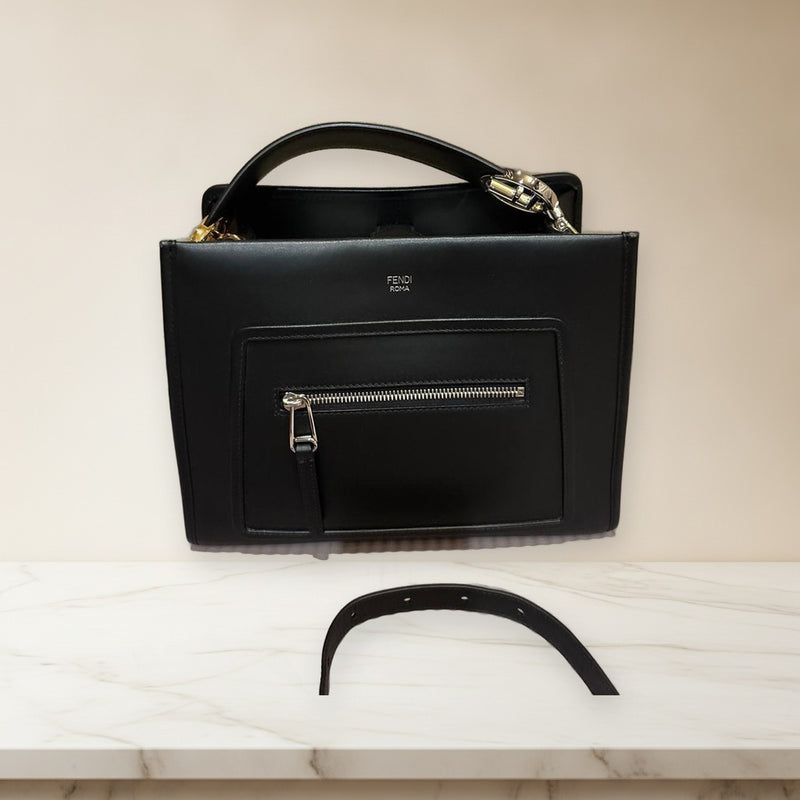 Fendi Handbag Shoulder Bag Black Leather