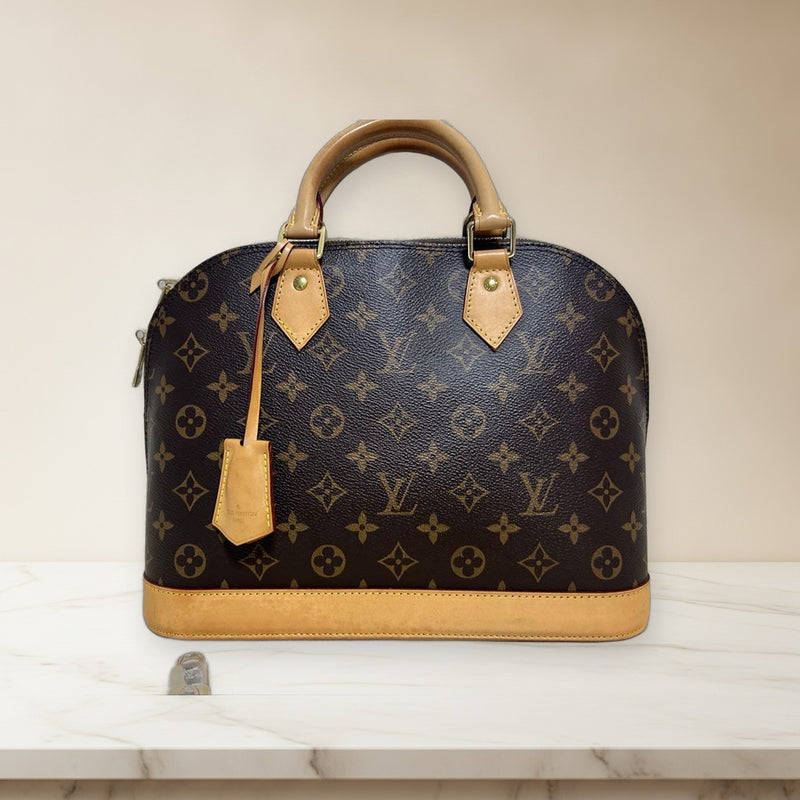 Louis Vuitton Monogram Alma Pm M53151 Handbag Canvas Leather Brown