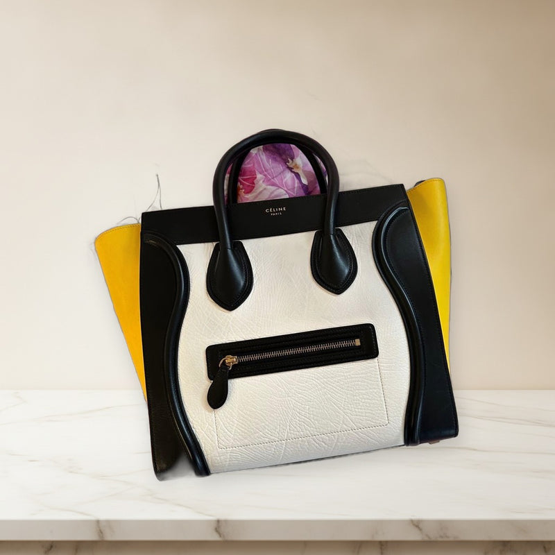 Celine Luggage Mini Handbag Tote Leather