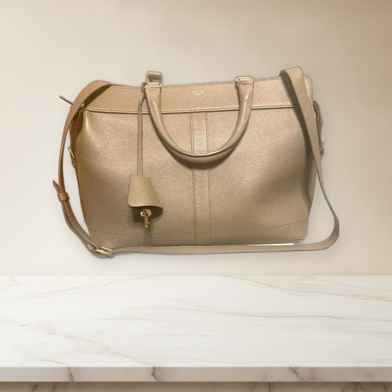 Celine Cabas De France Medium Handbag Greige Leather Shoulder Bag