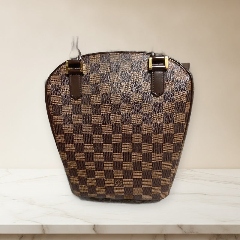 Louis Vuitton Damier Handbag Brown Beige Canvas