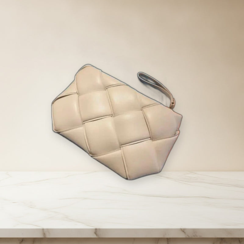 Bottega Veneta Padded Cassette Clutch Bag Cream White Quilted Leather