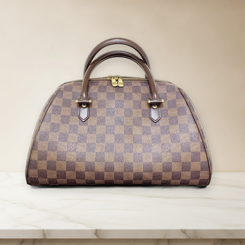 Louis Vuitton Damier Mm Boston Handbag Pvc Ebene