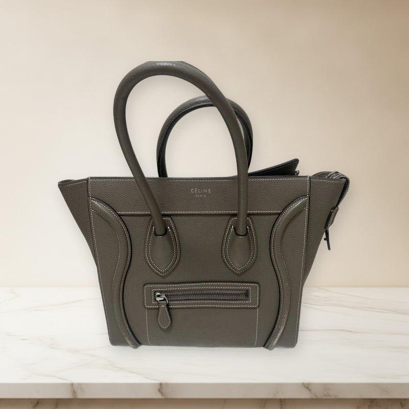 Celine Luggage Micro Tote Bag Greige