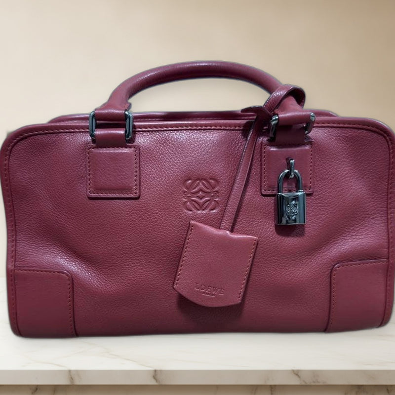 Loewe Amazona 28 Handbag Red Leather
