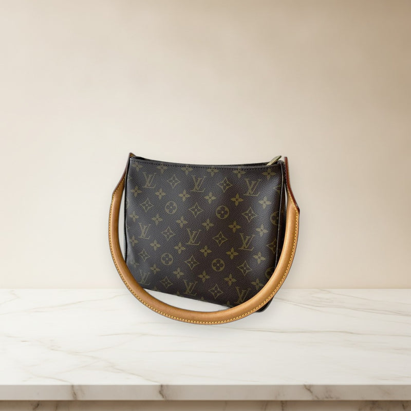 Louis Vuitton Looping Mm Monogram Handbag Shoulder Bag Cowhide Leather