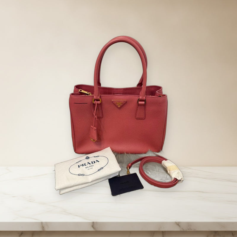 Prada Handbag Shoulder Bag Crossbody Pink Leather
