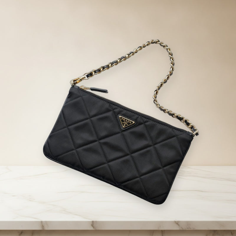 Prada Re-nylon Saffiano Leather Handbag Tote Clutch Shoulder Bag