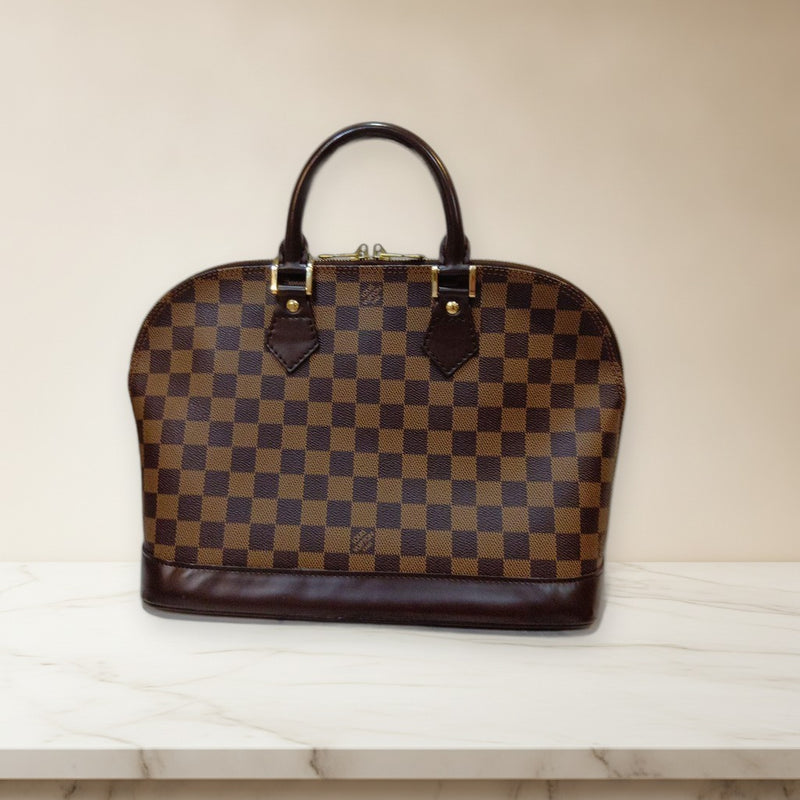 Louis Vuitton Alma Pm FL0084 Handbag Monogram Canvas Leather Brown