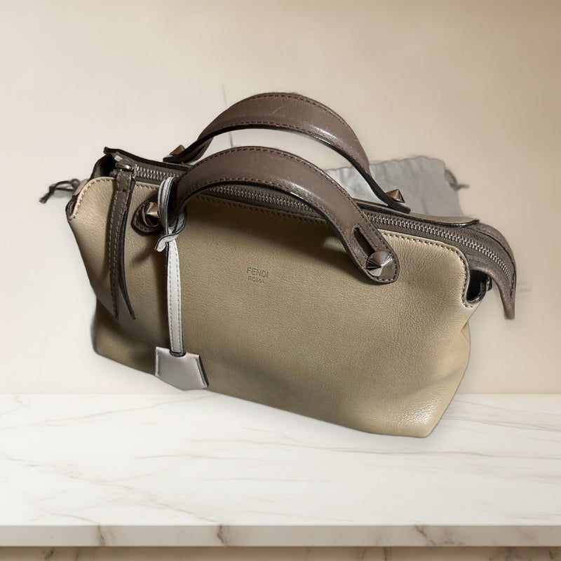Fendi By The Way Shoulder Bag Beige Multicolor Leather